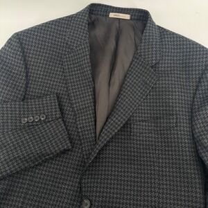 Armani Collezioni G Line Mens Wool Cashmere Blazer Black Grey Houndstooth 42S